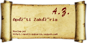 Apáti Zakária névjegykártya